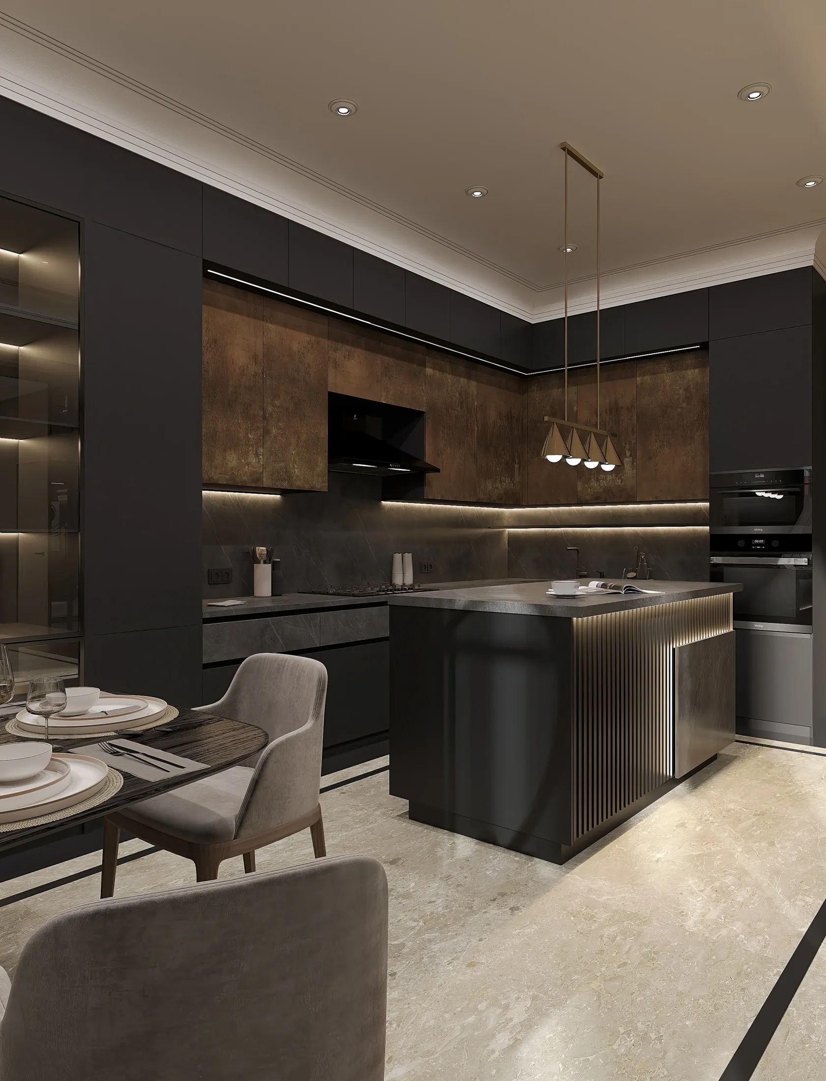 Дом в Тереке - неоклассика - 1 этаж / кухня 1